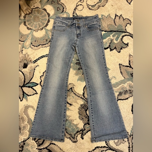 Angel Blue Boot Cut Jeans with Vintage Distressing Sz 11 - Picture 1 of 4